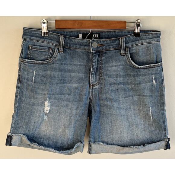 KUT From The Kloth Style KS0407MB3 Rolled Hem Shorts Size 10 Stretch Women’s - Picture 1 of 5